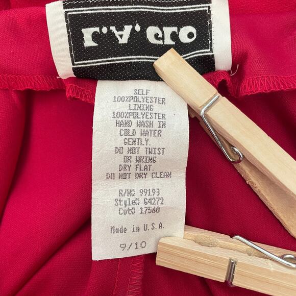 Vintage 90s Y2K Formal Dress Size Small Red Glitter Rhinestone Strappy Prom Long - Picture 14 of 16